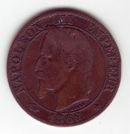 Napoléon III Tête Laurée . 5 Centimes 1862 BB - 5 Centimes