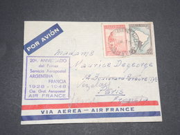 ARGENTINE - Enveloppe Par Avion Pour La France En 1948 , Cachet Commémoratif Aéropostale -  L 13690 - Cartas
