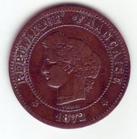 Cérès . 5 Centimes 1872 A - 5 Centimes