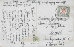 1916 - HONGRIE - CARTE De PRAGUE (BOHEME) => ZAGREB (CROATIE) Avec TAXE - Lettres & Documents