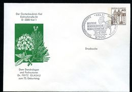 Bund PU111 B2/006 Privat-Umschlag DENDROLOGE DR. GLASAU Sost. Kiel 1981 - Enveloppes Privées - Oblitérées