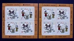 Rumänien 6950/1 Block 624 I Und II **/mnh, EUROPA/CEPT 2015, Historisches Spielzeug - Unused Stamps