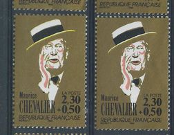 [19] Variétés : N° 2650 Maurice Chevalier Canotier Blanc Au Lieu De Jaune + Normal ** - Ongebruikt