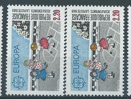 [19] Variétés : N° 2584 Europa 1989 Impression Dépouillée De La Robe Bleue + Normal ** - Unused Stamps