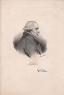 Vers 1820 - Lithographie - Pierre-Simon De Laplace (1749 Beaumont-en-Auge - 1827 Paris) - Mathématicien - FRANCO DE PORT - Stiche & Gravuren