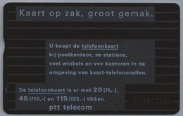 NL.- Telefoonkaart. PTT Telecom. 4 Eenheden. Kaart Op Zak, Groot Gemak. 107C - Opérateurs Télécom