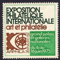 1975 - Vignette De Soutien Pour L'EXPOSITION PHILATELIQUE INTERNATIONALE Au Grand Palais Du 6 Au 16 Juin 1975 - Esposizioni Filateliche