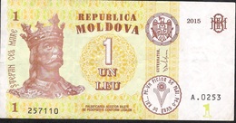 MOLDOVA P8j 1 LEU 2015 VF - Moldawien (Moldau)