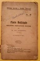 ROMANIA-PLANTE MEDICINALE,BROCHURE(MEDICINAL PLANTS)INTERBELIC PERIOD - Livres Anciens