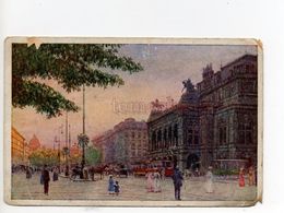 Wien Opernring  Wiener Künstler Postkarte - Ringstrasse