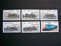 MONACO -- ANNEE 1968 -- NEUF** -- 752/757 SERIE COMPLETE CENTENAIRE LIAISON FERROVIAIRE AVEC NICE LOCOMOTIVES TRAINS - Unused Stamps