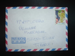 LETTRE TP TUNISIE 1987 ANNEE INTERNATIONALE DE LA VIGNE 250 OBL.MEC. - Wein & Alkohol