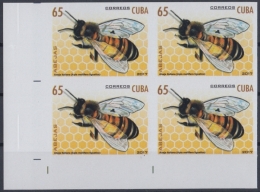 Delcampe - 2017.205 CUBA 2017 MNH 65c IMPERFORATE PROOF BLOCK4. BEE ABEJA ITALIANA. - Imperforates, Proofs & Errors