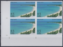 Delcampe - 2017.209 CUBA 2017 MNH 85c IMPERFORATE PROOF BLOCK4. BEACH PLAYAS DEL ANCON. - Imperforates, Proofs & Errors