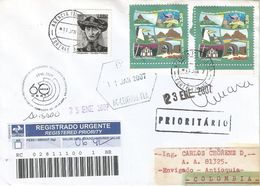 Brasil Brazil 2007 Fortaleza Archipel Noronha Handstamp 60 Years Road Transport Organisation Registered Cover - Lettres & Documents
