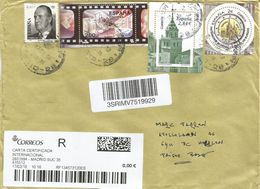 Spain Espana 2018 Madrid Film Cathedral Burgos UNESCO World Heritage Site Tower Barcoded Meter Registered Cover - Storia Postale