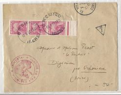 Lettre (1952) D'Algérie Pour Dizimieu (Isère) - Non Affranchie Et Taxée à 15 Frs - 1859-1959 Lettres & Documents