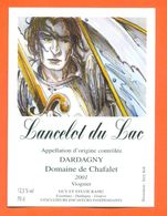 étiquette De Vin Viognier Dardagny " Lancelot Du Lac " Domaine De Chafalet Ramu à Genève - Illustrée Jerry Koch -70 Cl - Lots & Sammlungen