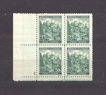 Bohemia & Moravia Böhmen Und Mähren 1940 MNH ** Mi 39 Sc 40 Städte II Cities And Castles II Jindrichuv Hradec Viererbloc - Unused Stamps