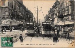 CPA Marseille Circulé Tramway Attelage Commerce - Non Classificati