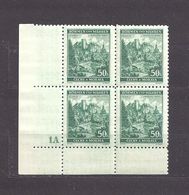 Bohemia & Moravia Böhmen Und Mähren 1940 MNH ** Mi 39 Sc 40 Städte II Cities And Castles II Jindrichuv Hradec Viererbloc - Nuovi