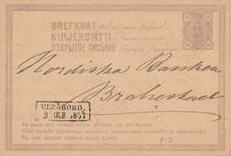 Entier Postal Uleaborg 1877 - Enteros Postales
