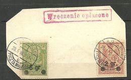 POLEN Poland 1916 Stadtpost Warschau Michel 9 - 10 Auf Dem Briefstück O Signed Petriuk BPP - Used Stamps