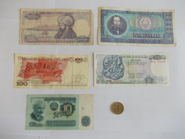 Lot De 5 Billets Et Une Pièce Offerte De Pays De L'Europe De L'Est - Lots & Kiloware - Banknotes