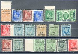 Maroc Anglais -Lot De 18 Valeurs Neufs * , Voir Scans Recto Et Verso  - T38 - Morocco Agencies / Tangier (...-1958)