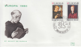 Enveloppe  FDC  1er  Jour   BELGIQUE   EUROPA  1980 - 1980