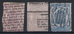 LOT De 3 TIMBRES Pour JOURNAUX N° 1 7 & 8 OBLITÉRÉS (COTE 150€) Avec OBLITERATIONS TYPOGRAPHIQUES - Newspapers