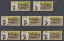 ISRAEL 2011 KLUSSENDORF ATM DEER C.CAPREOLOUS FULL SET OF 8 STAMPS - Frankeervignetten (Frama)