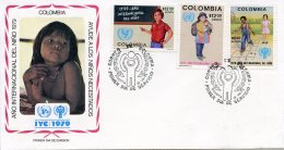 Colombia, 1979, International Year Of The Child, IYC, United Nations, FDC, Michel 1390-1392 - Colombia