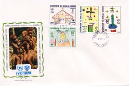 New Hebrides (French), 1979, International Year Of The Child, IYC, United Nations, FDC, Michel 549-552 - Cartas & Documentos