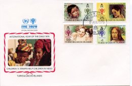 Turks And Caicos, 1979, International Year Of The Child, IYC, United Nations, FDC, Michel 431-434 - Turks & Caicos (I. Turques Et Caïques)