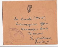 A725 - Lettre D'Irlande Oblitérée 'Official Paid'; Harpe - Brieven En Documenten