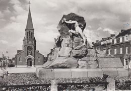 CPSM Châtelet - Place Franco-Belge - Eglise Du Faubourg Et Monument Français - Châtelet