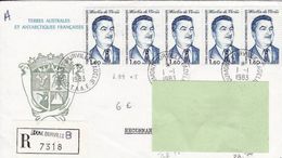 TAAF Pli Circulé Dumont D'Urville RECOMMANDE 1983 PA 74 Au Verso. - FDC