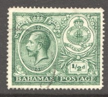 BAHAMAS  1920  Peace Celebration  ½d. SG 106  Used - 1859-1963 Crown Colony
