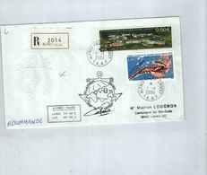 TAAF Sur Rec :N° 3386 + 393 Obl  CROZET 01 /01/2004 + PH LE PRIEUR - Storia Postale