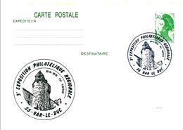 FRANCE - Entier Repiqué - 1,40 Liberté - 3eme Exposition Philatélique Régionale -55 BAR LE DUC - 1982 - Overprinter Postcards (before 1995)