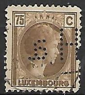 PER347 -LUSSEMBURGO - PERFIN 176 - 75 C. - CATALOGO UNIFICATO - 1926-39 Charlotte De Perfíl Derecho