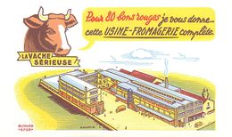 VP-GF.18-229 : BUVARD. LA VACHE SERIEUSE. USINE FROMAGERIE. FROMAGE. ILLUSTRATION DE G. LALART. - Produits Laitiers