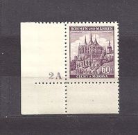 Bohemia & Moravia Böhmen Und Mähren 1939 MNH ** Mi 27 Sc 29 Cities And Castles I. Städte I. Plate Number. 2A - Neufs