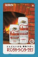 Télécarte Japonaise. Publicité.  Boisson.  Bière.  Beer.  Winterclub.  Kirin. - Alimentation