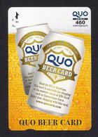 Télécarte Japonaise. Publicité.  Boisson.  Bière.  QUO Beer Card. - Alimentation