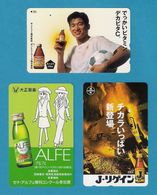 3 Télécarte Japonaise. Publicité.  Boisson.  Boissons Diverses. - Alimentation