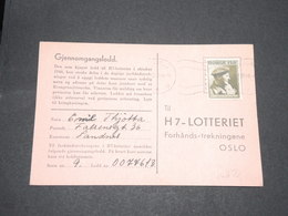 NORVÈGE - Carte De Correspondance De Landnes Pour Oslo En 1946 -  L 13799 - Briefe U. Dokumente