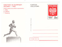 Poland RUNNING OLYMPIC GAMES UNUSED POSTAL CARD 1952 - Summer 1952: Helsinki