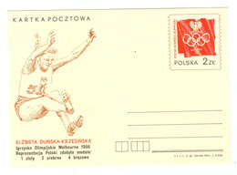 Poland MELBOURNE OLYMPIC GAMES LONG JUMP WOMEN UNUSED POSTAL CARD 1956 - Estate 1956: Melbourne